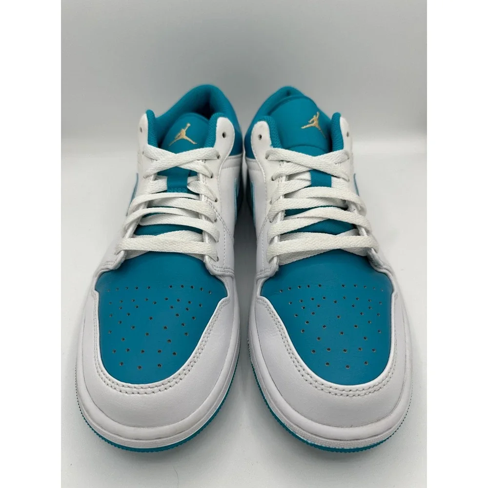 Nike Air Jordan 1 Low Aquatone Celestial Gold White Mens 9